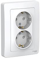 Розетка с заземлением Systeme Electric Blanca 1-м. 2-мод. шторки белый картинка